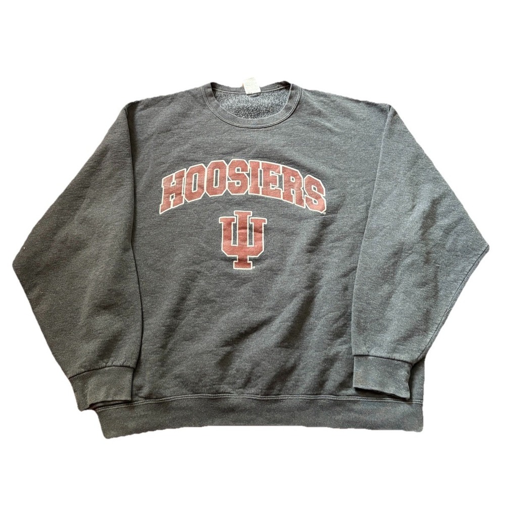 Indiana Hoosiers Sweatshirt Mens XL Gray Pullover IU Logo Y2K